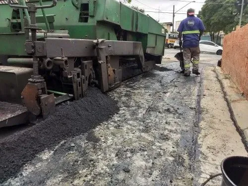 Aplicação de asfalto quente